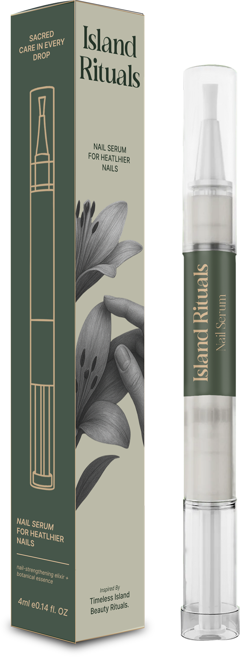 Island Rituals Nail Serum, kemasan dan aplikator pen